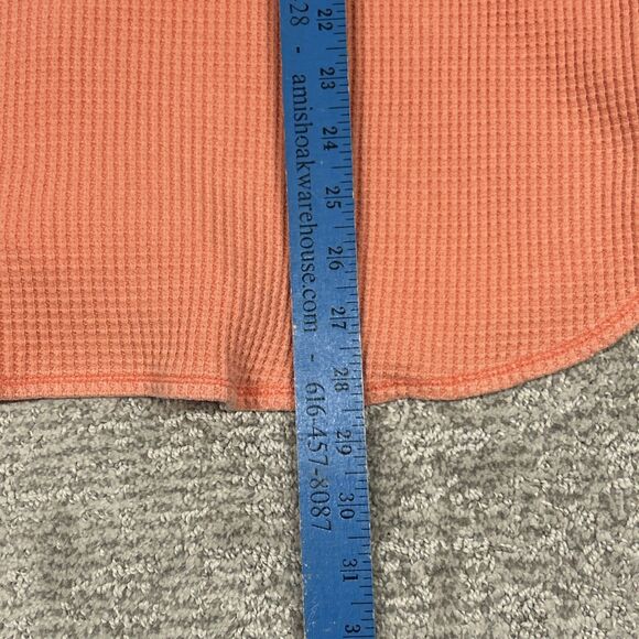 Aerie Lumberjane Shirt Womens Small Waffle Knit Saturn Peach Orange Oversized - Picture 7 of 7